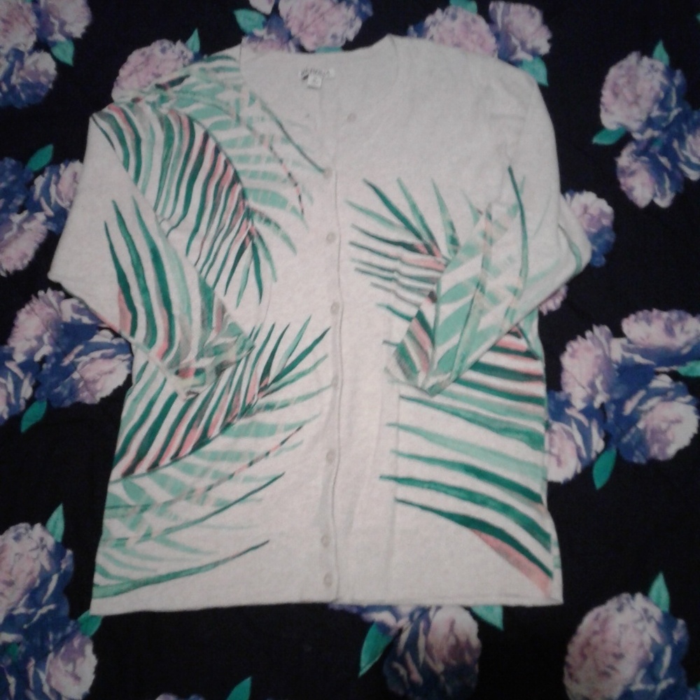 Marina Palm Print Cardigan
